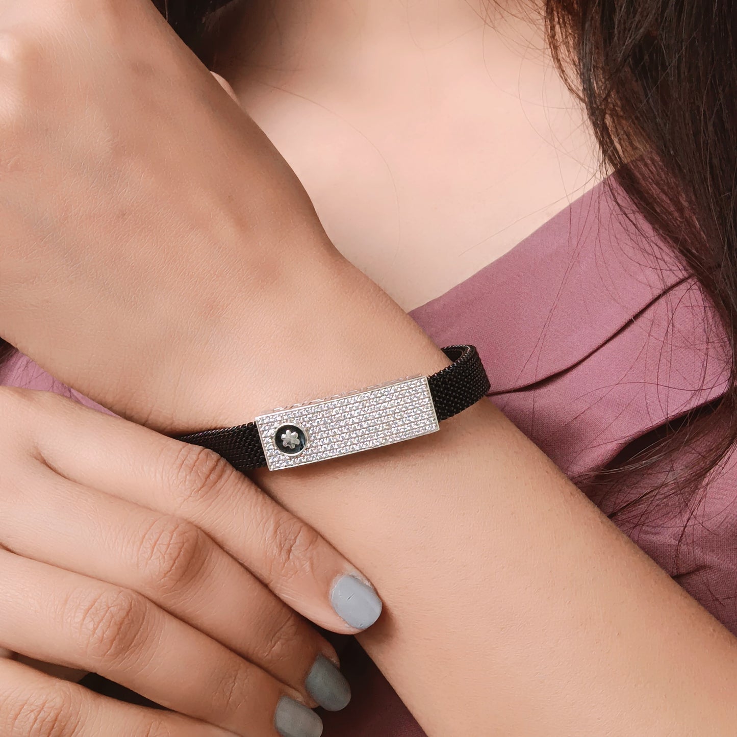 Midnight Bloom Adjustable Bracelet