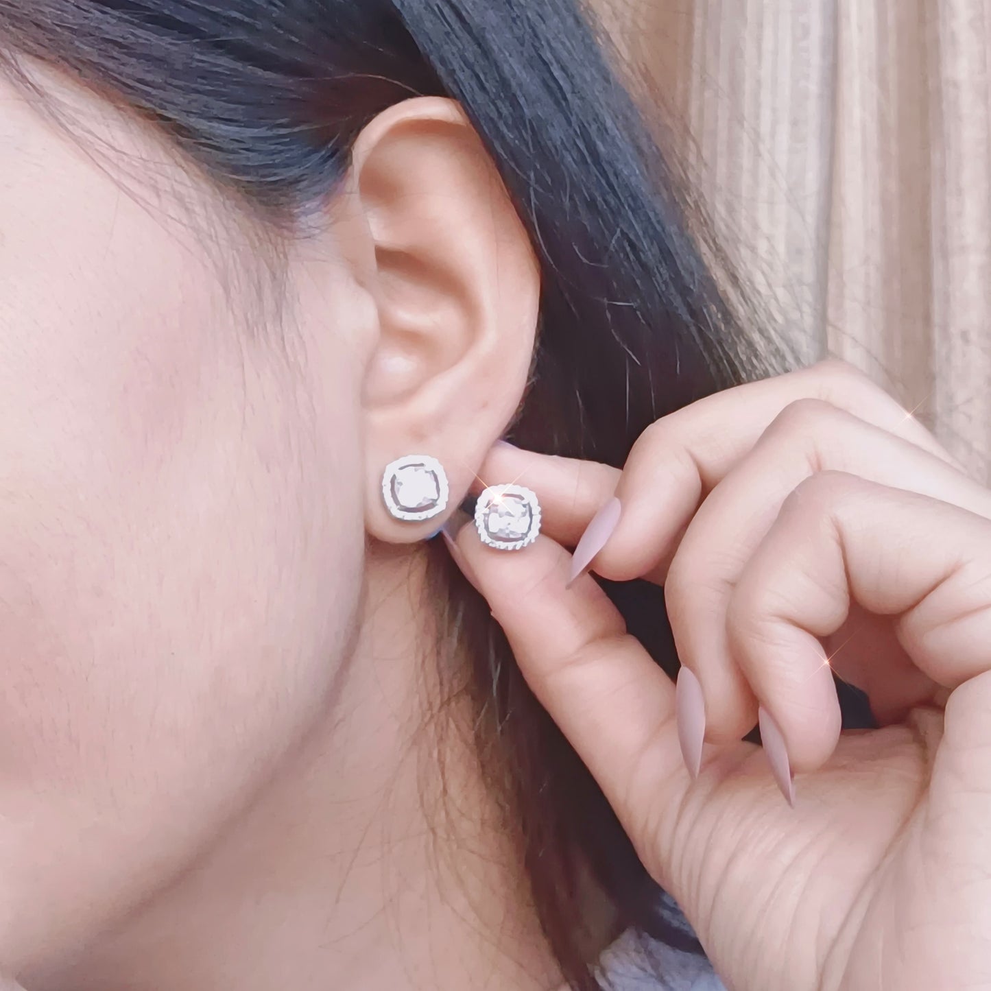 Lustre Pearl Halo Stud Earrings