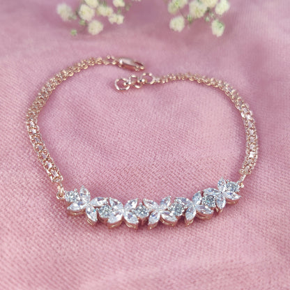 Sparkling Flower Charm Bracelet