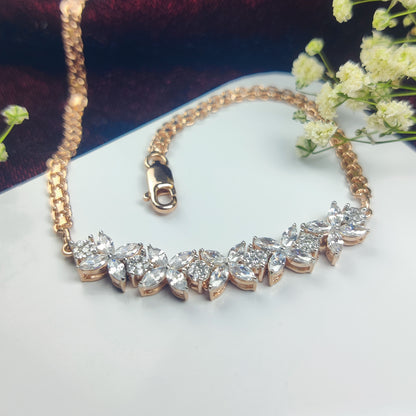 Sparkling Flower Charm Bracelet