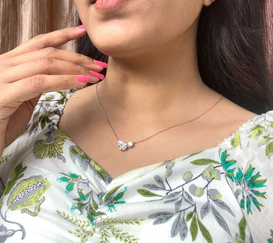 Twin Sparkle Silver Pendant