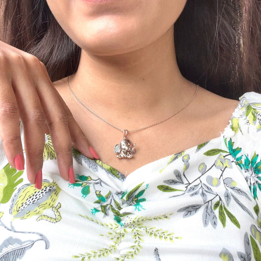 Cuddle Bear Silver Pendant