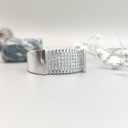 Radiant Square CZ Sterling Silver Ring