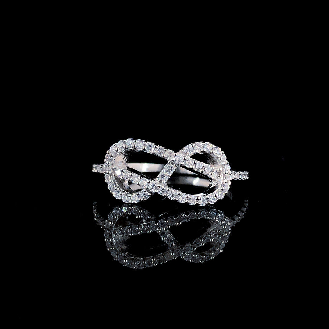 Infinity Solitaire Love Silver Ring