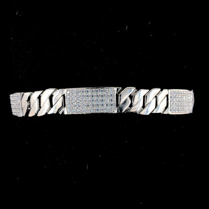 Cross Link Dazzling CZ-Stone Bracelet