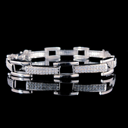 Artisanal Finish CZ-Stone Encrusted Bracelet