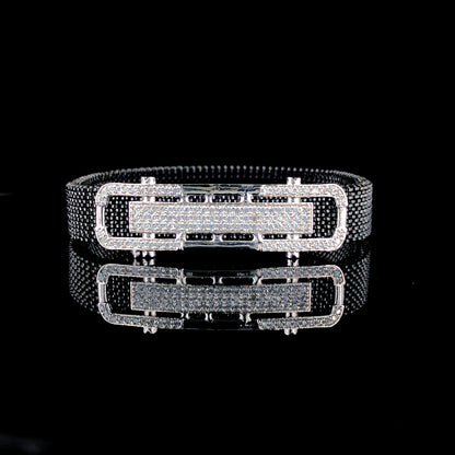 High-shine finish finished Adjustable Silver Bracelet (Unisex)