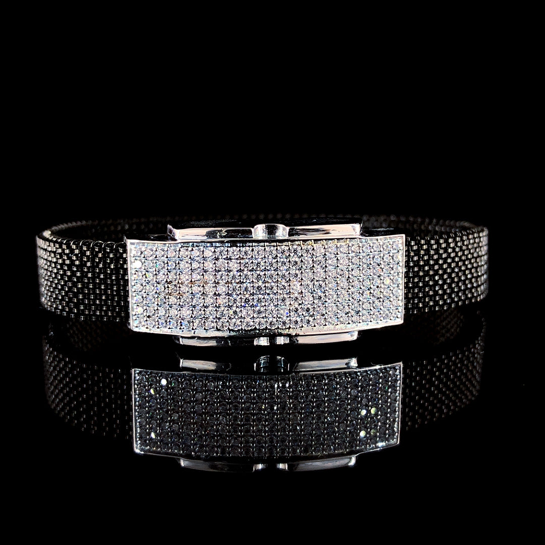 Dazzling CZ-Stone Encrusted Silver Bracelet