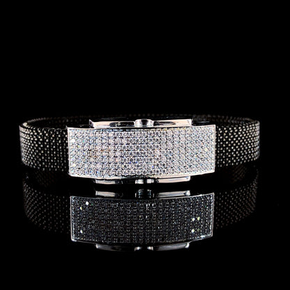 Dazzling CZ-Stone Encrusted Silver Bracelet