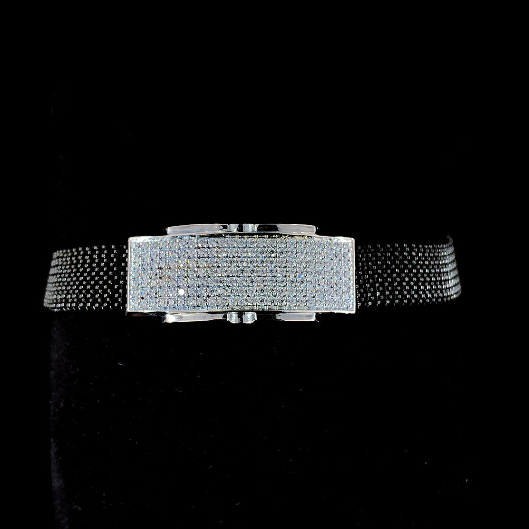 Dazzling CZ-Stone Encrusted Silver Bracelet