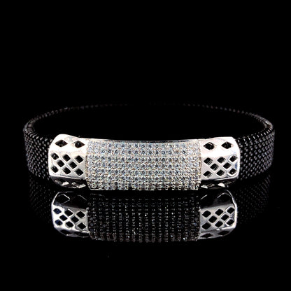 Handcrafted Elegance Silver Adjustable Bracelet for Men