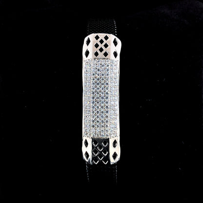 Handcrafted Elegance Silver Adjustable Bracelet for Men