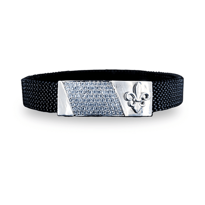 Luxurious Men's Silver Bracelet with Fleur-de-lis