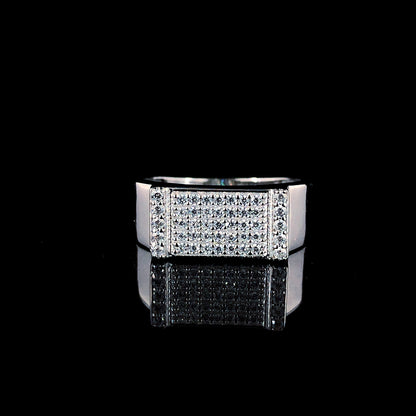 Iconic Finish CZ Square Shape Silver Ring