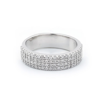 Elegant men's silver ring with circular motif design