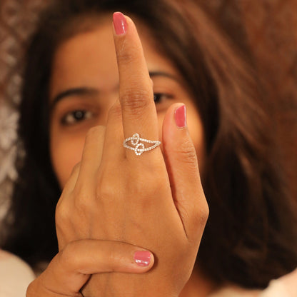 Petal Filigree CZ Elegant Ring