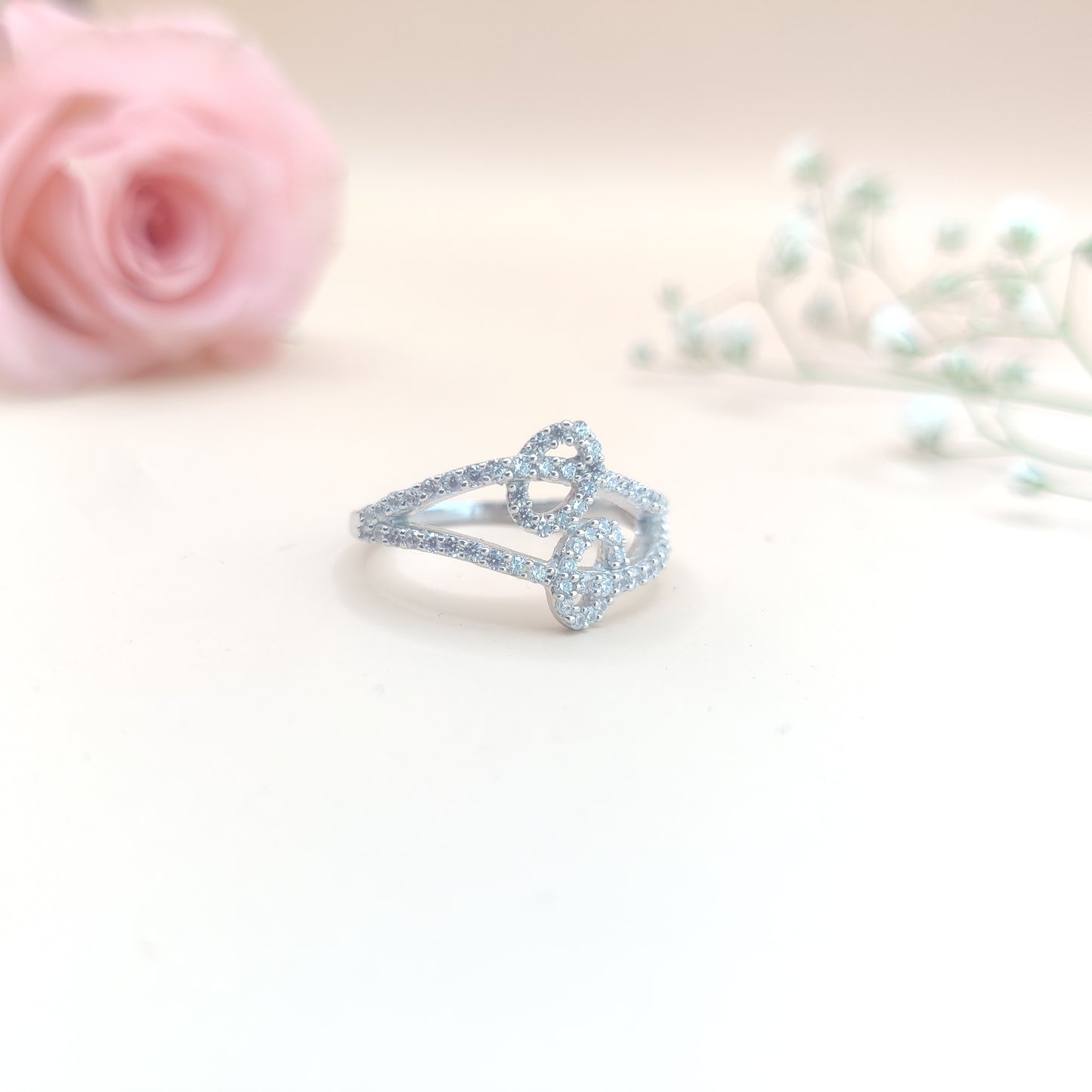 Petal Filigree CZ Elegant Ring