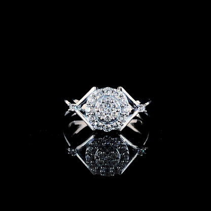 Triple Halo Brilliance Sterling Silver Ring