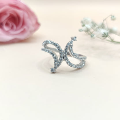 Solitaire Serenity Fusion Silver Ring