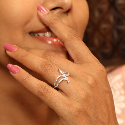 Solitaire Serenity Fusion Silver Ring