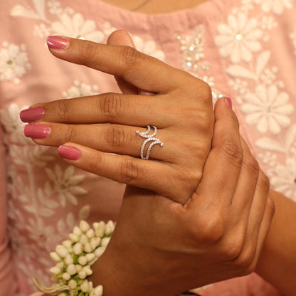 Solitaire Serenity Fusion Silver Ring