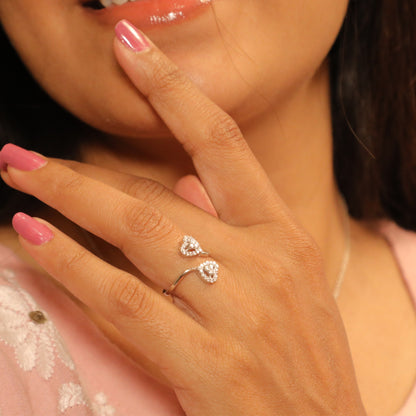 Heartfelt Elegance Love-Crafted Silver Ring