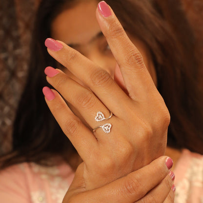 Heartfelt Elegance Love-Crafted Silver Ring