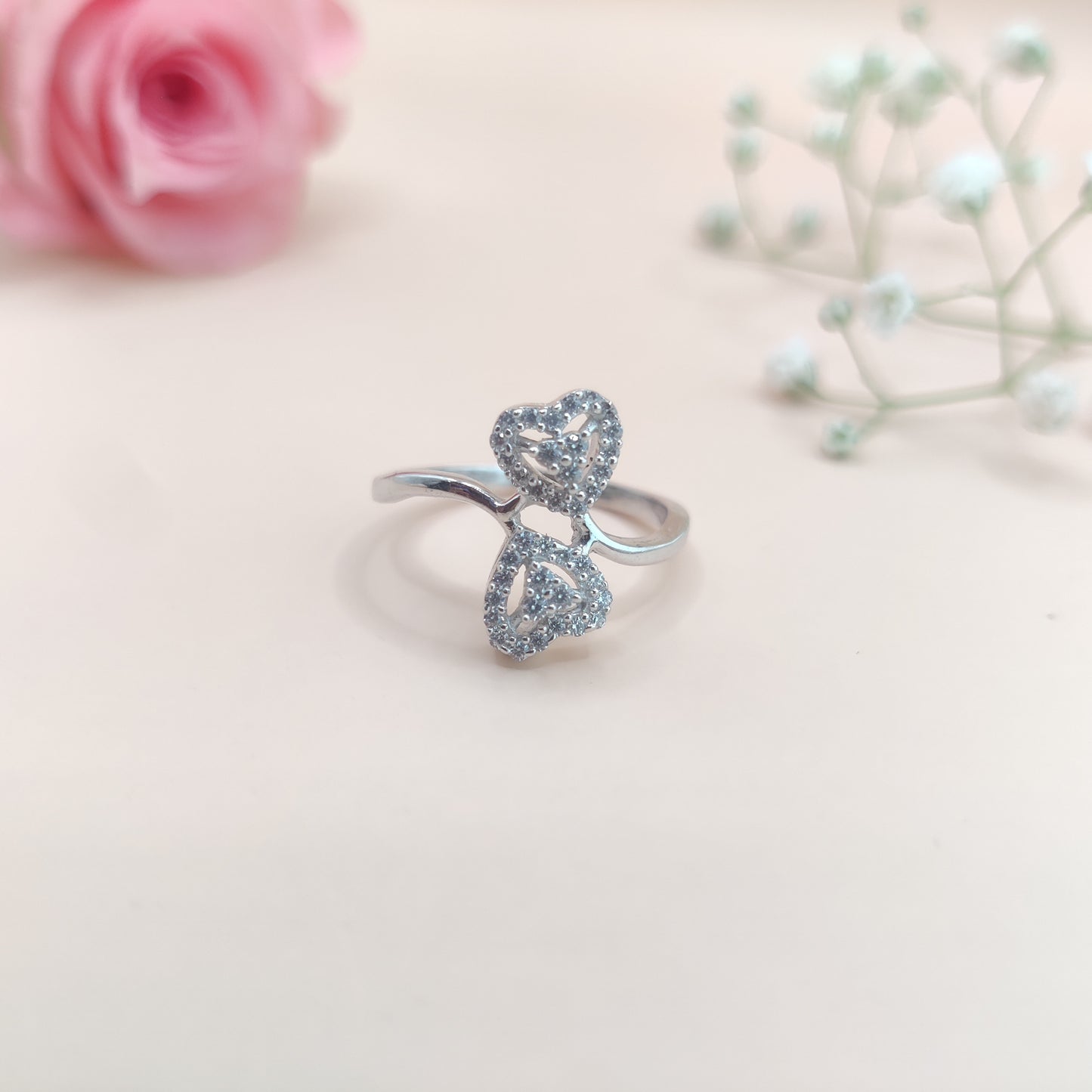 Heartfelt Elegance Love-Crafted Silver Ring