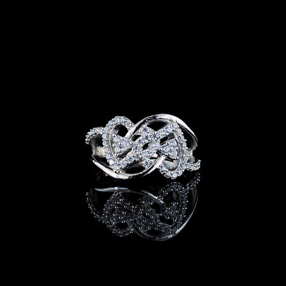 Eternal Love Heart-Linked Silver Ring