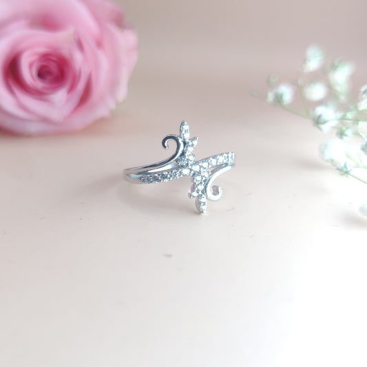 Sparkling Vine Orchid Ring