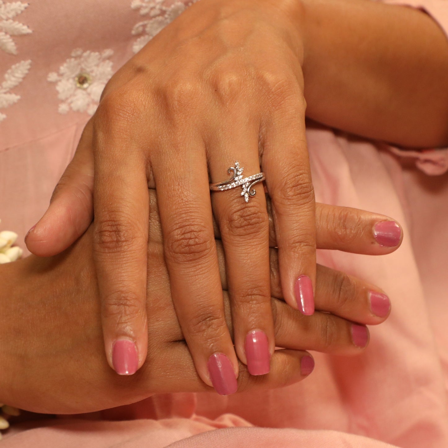 Sparkling Vine Orchid Ring