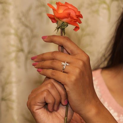 Sparkling Vine Orchid Ring