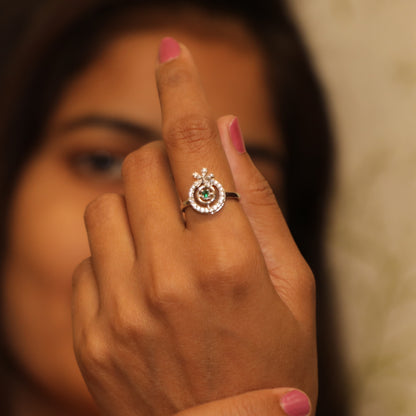 Twinkling Magic Floral Silver Ring