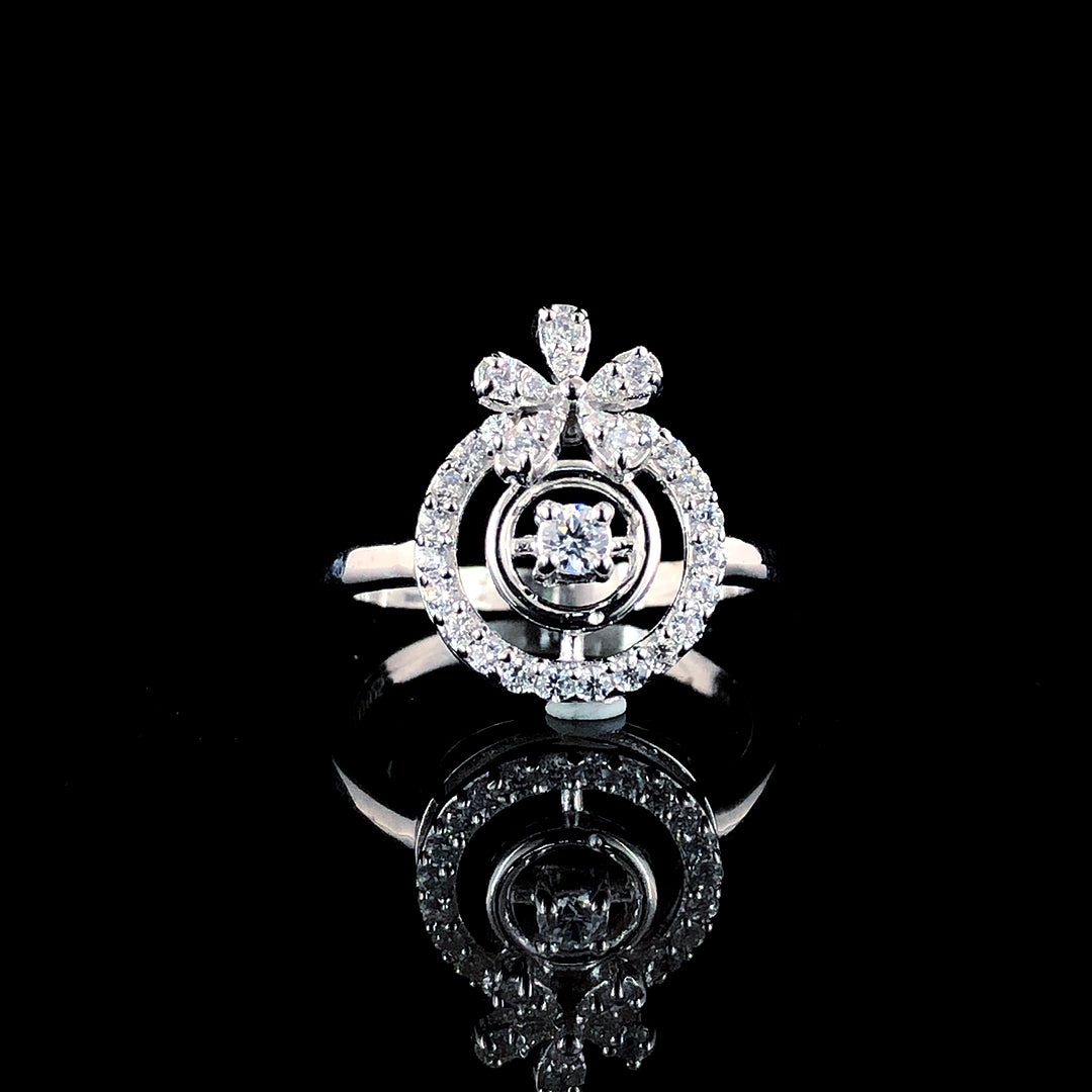 Twinkling Magic Floral Silver Ring