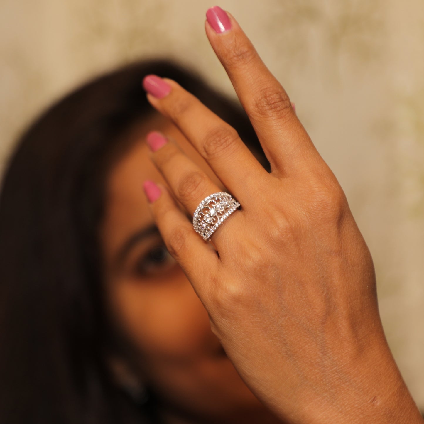 Orchid Blossom Luxury Silver Ring