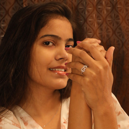 Infinity Solitaire Love Silver Ring