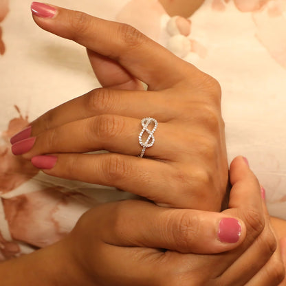 Infinity Solitaire Love Silver Ring