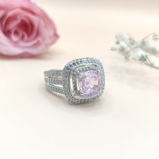 Shimmering Halo Cupid Silver Ring