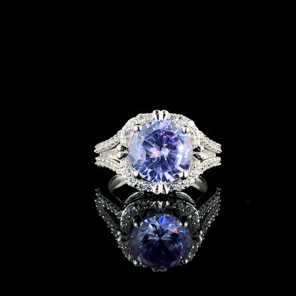 Radiant Halo Centerpiece Silver Ring