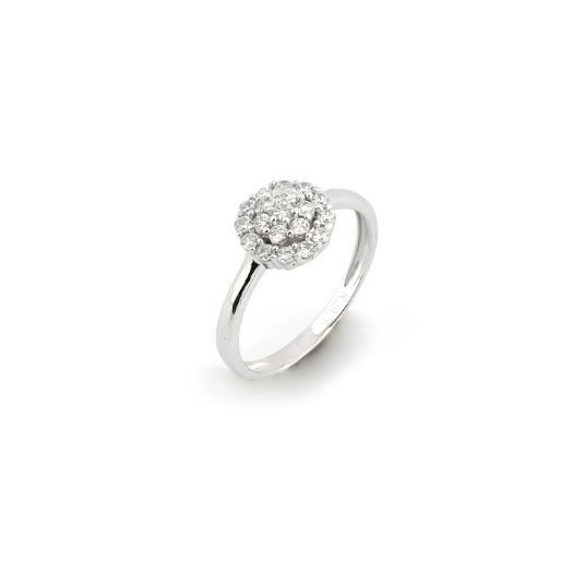 Sparkling Flower Weave Silver Ring for Women - Elegant Floral Design in Sterling Silver