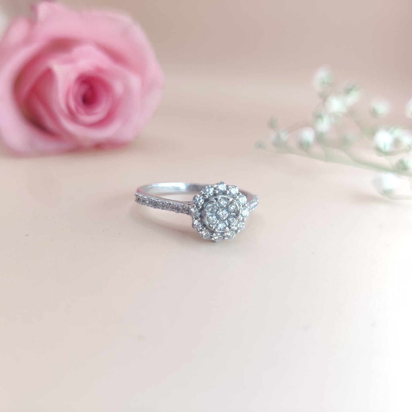 Majestic Brilliance Solitaire Silver Ring