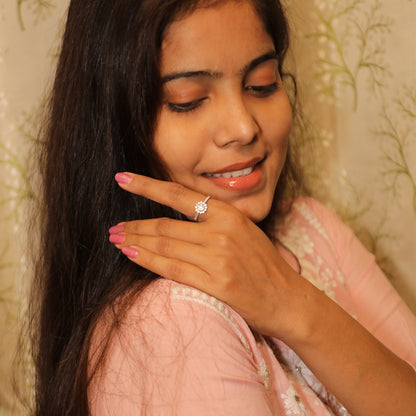 Majestic Brilliance Solitaire Silver Ring