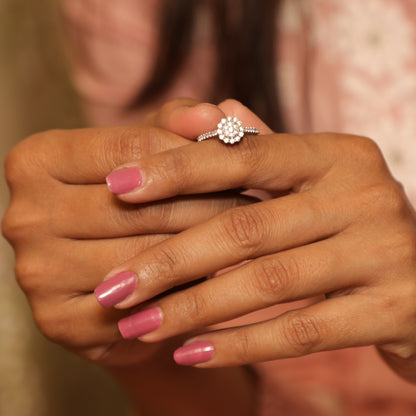 Majestic Brilliance Solitaire Silver Ring