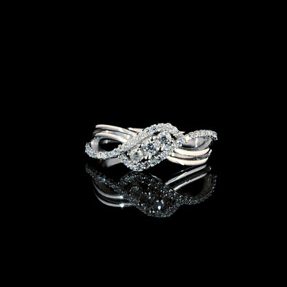Radiant Lumina Stylish Knot Silver Ring