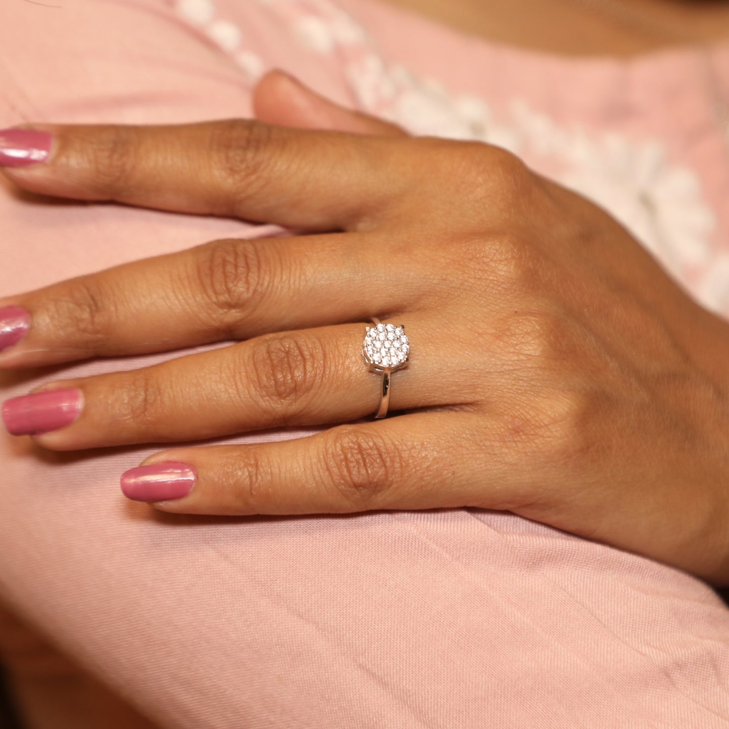 Timeless Delicate Cluster Silver Ring