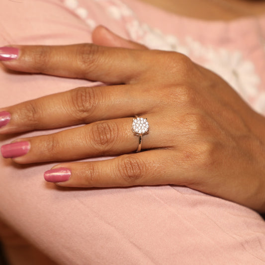 Timeless Delicate Cluster Silver Ring