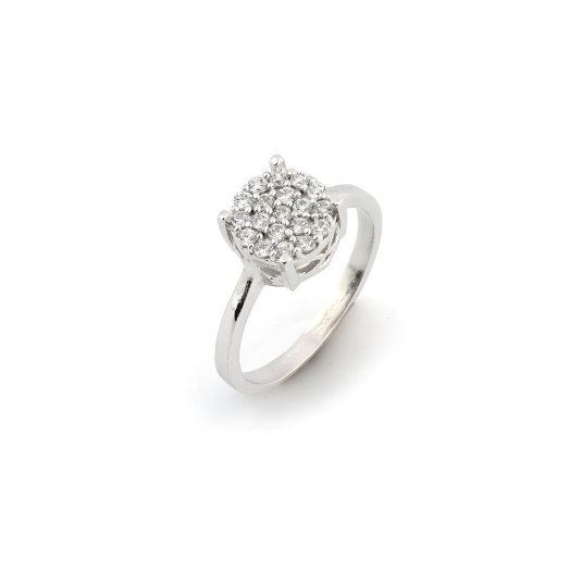 Timeless Delicate Cluster Silver Ring for Women - Elegant Cluster Design in Sterling Silver