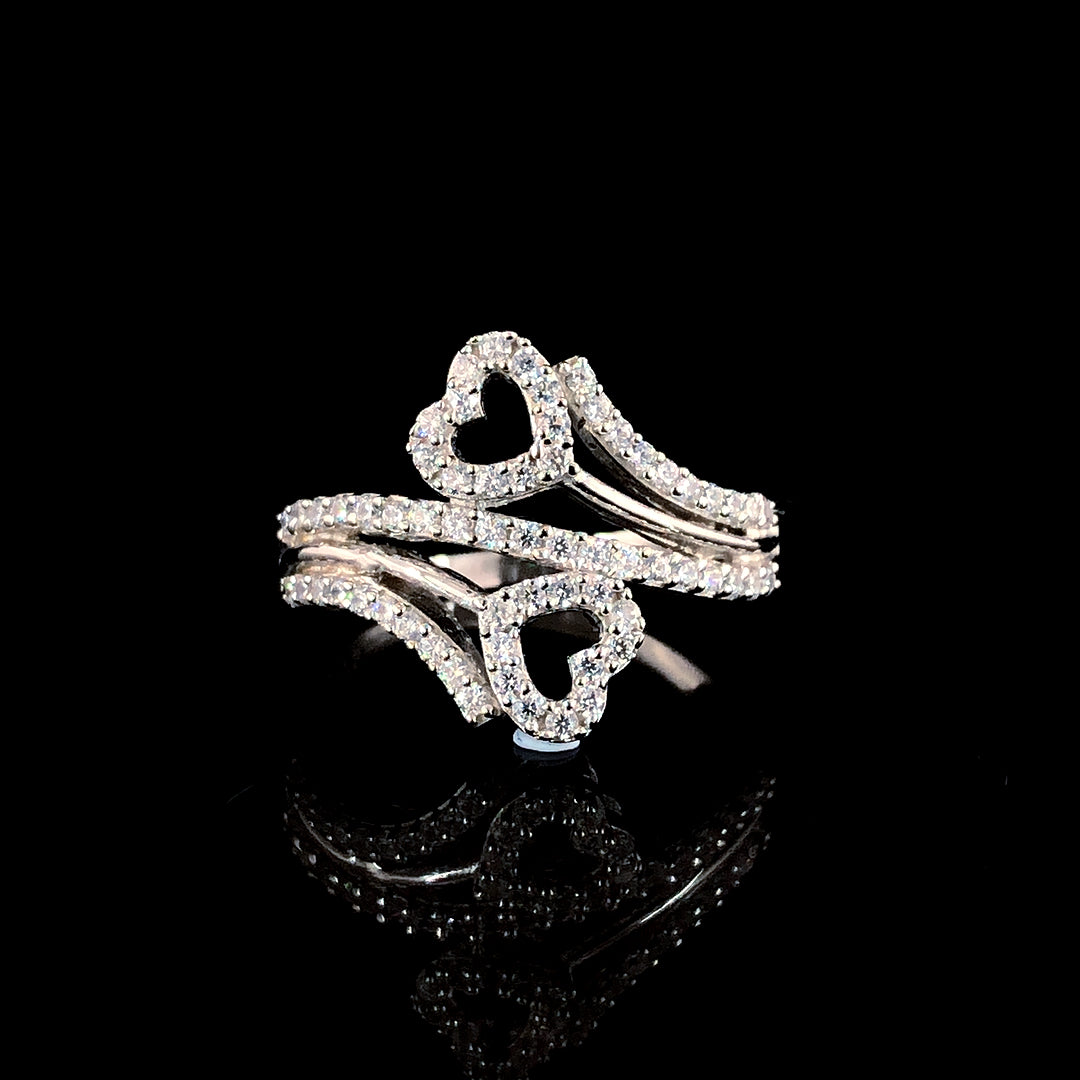 Sapphire Love's Embrace Silver Ring