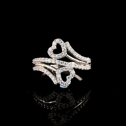 Sapphire Love's Embrace Silver Ring