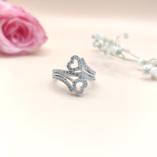 Sapphire Love's Embrace Silver Ring